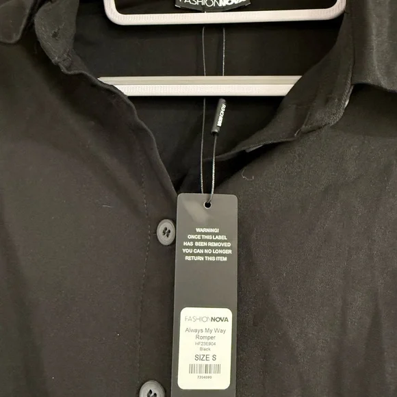 Fashion Nova Always My Way Long Sleeve Romper in Black. Small. NWT. - Picture 6 of 7